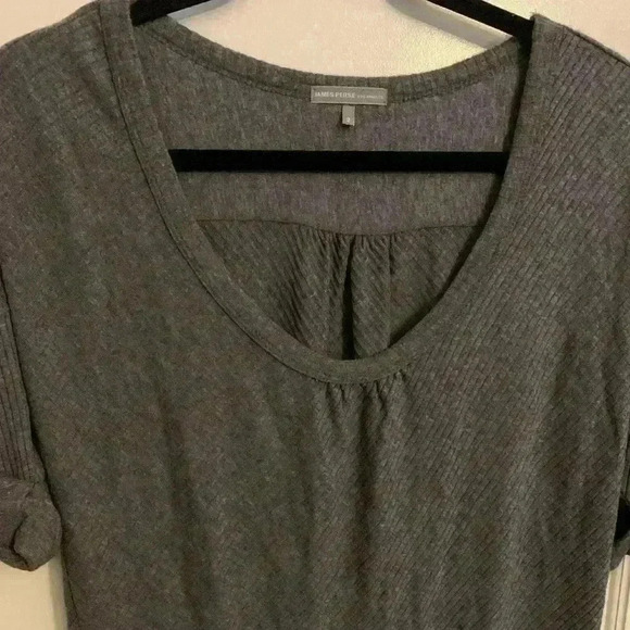 JAMES PERSE Grey Ribbed style 3/4 Sleeves Shirtdress, Womens Size 2 (medium) - Picture 2 of 8